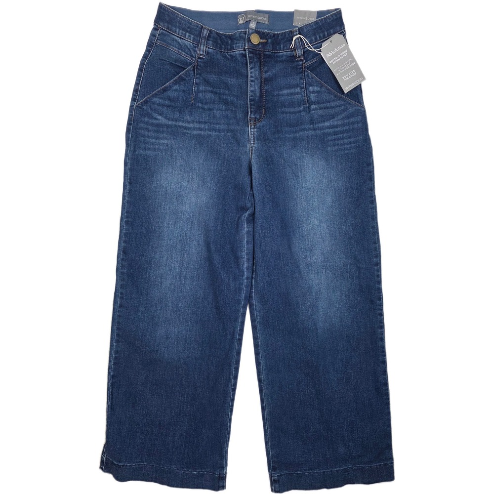 Wit & Wisdom Wyatt Skyrise Ab-solution Wide Leg Jeans Dark Wash 27" Inseam - Picture 3 of 10